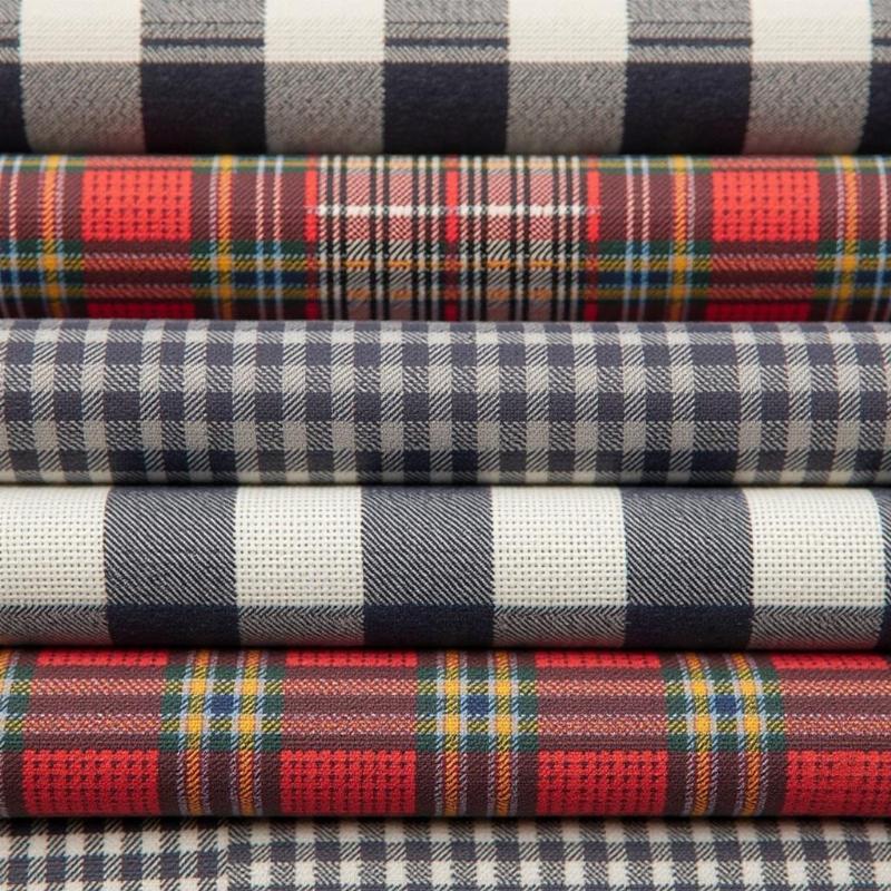 Các loại họa tiết vải caro phổ biến như tartan, gingham, và vichy trên nhiều chất liệu tạo nên sự đa dạng độc đáo