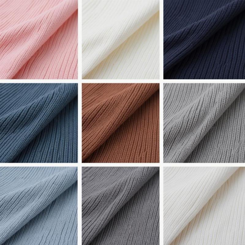 Hình ảnh minh họa các loại vải thun phổ biến với đặc điểm khác nhau