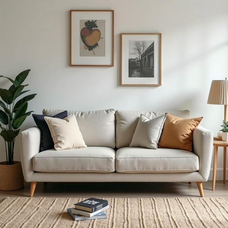 Hinh anh ghe sofa boc vai dep trong khong gian phong khach hien dai