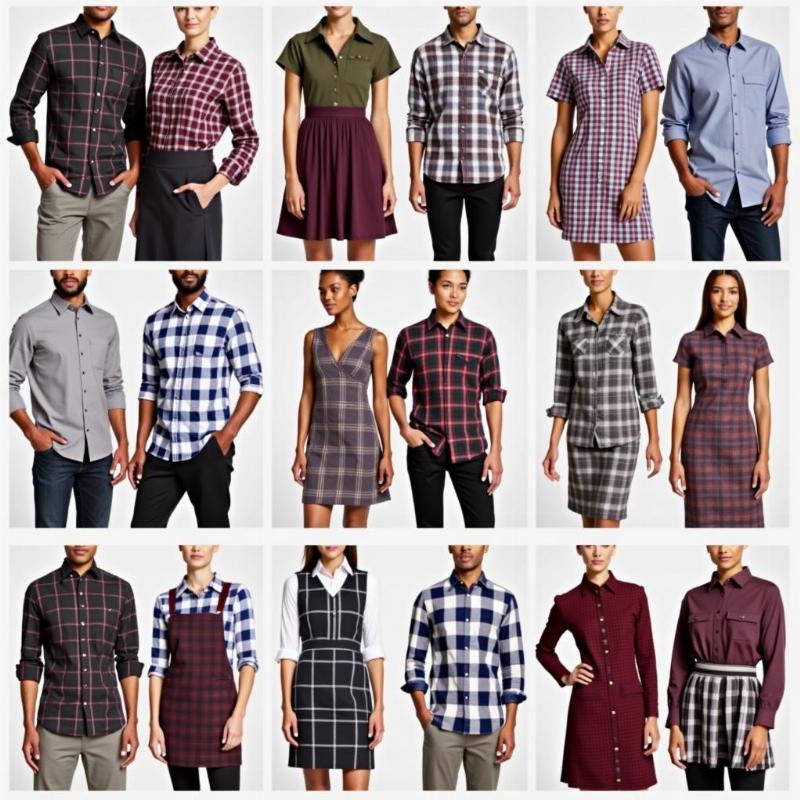 Ứng dụng đa dạng của vải caro trong thời trang may mặc và đồng phục công ty, học sinh, nhà hàng