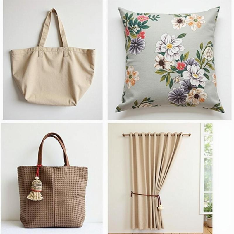 Cac ung dung pho bien cua vai bo: tui xach, rem cua, lot ghe, the hien tinh da dung