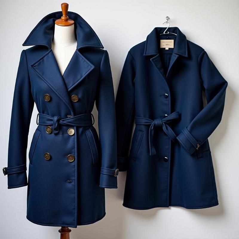 Hình ảnh một chiếc áo khoác dạ nữ phong cách, thể hiện ứng dụng chính của vải dạ.