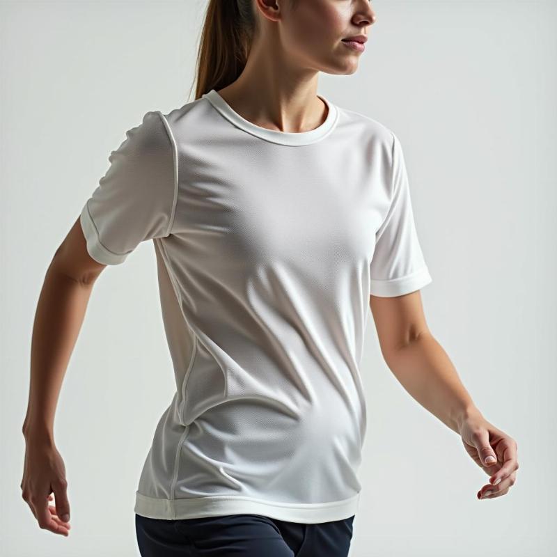 Ao thun the thao may bang vai me, minh hoa ung dung cua vai me trong may mac