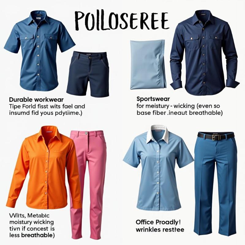 Ứng dụng vải poly trong đồng phục, vải đồng phục công sở, trang phục thể thao polyester