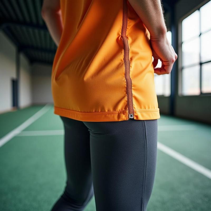 Áo quần may từ vải polyester ứng dụng trong thể thao và đồng phục, co giãn, bền màu.