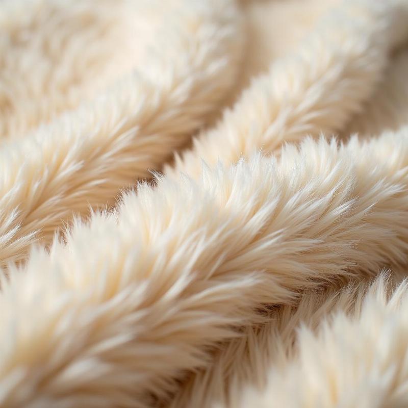 Hình ảnh cận cảnh chất liệu vải lông mềm mại, bồng bềnh cho quần áo ấm áp