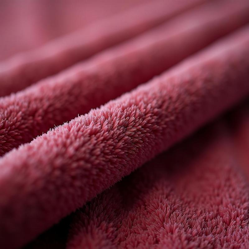 Hinh anh cau truc va be mat vai nhung, cho thay cac soi long ngan