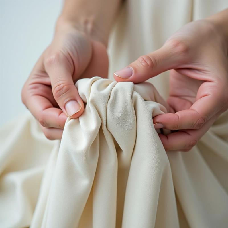 Hình ảnh vải Umi co giãn 4 chiều, bề mặt mềm mại và lên form đẹp